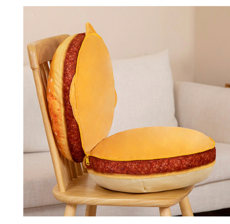 Simulation Cheese Beef Double Burger Cushion Seat Cushion