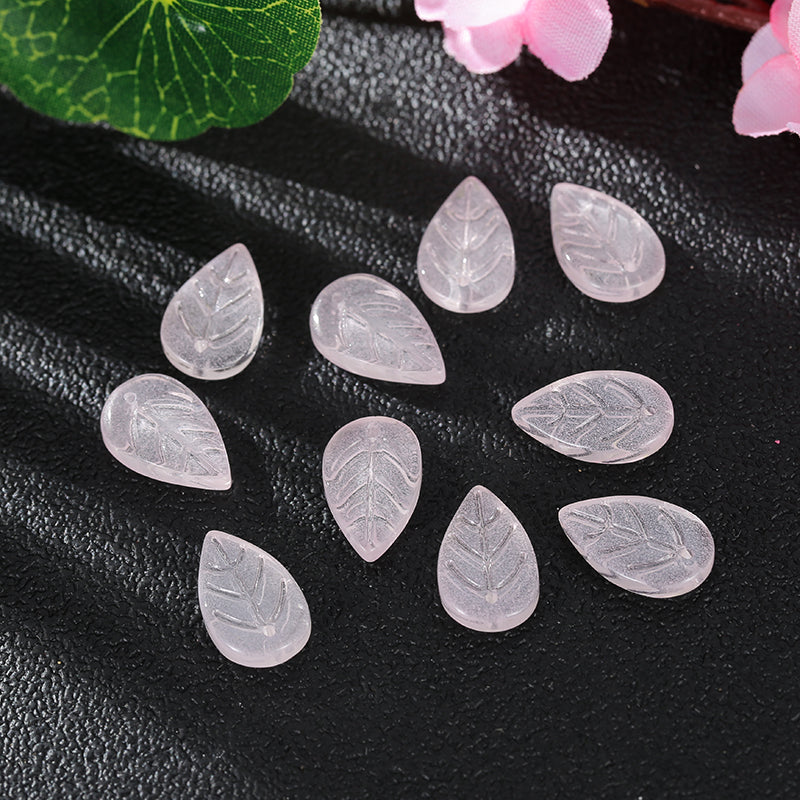 Ancient Wind Step Hairpin Diy Glazed Hairpin Headdress Crystal Glass Imitation Jade Leaves