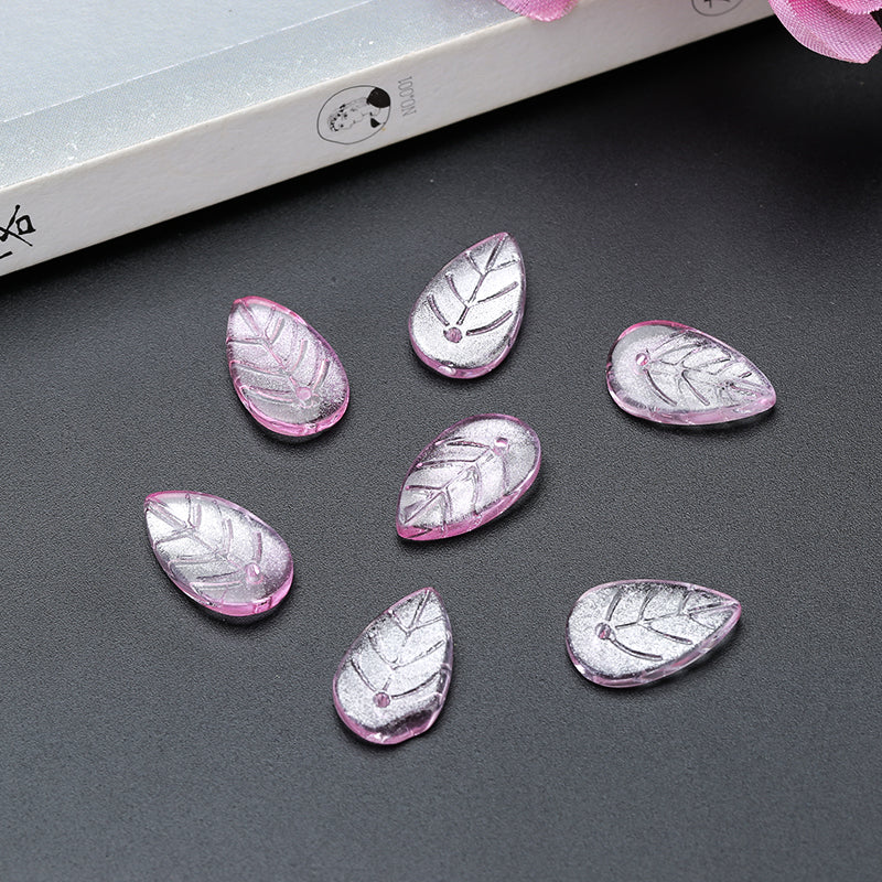 Ancient Wind Step Hairpin Diy Glazed Hairpin Headdress Crystal Glass Imitation Jade Leaves