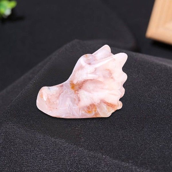 Crystal Animal Gemstone Ornament Cherry Blossom Agate