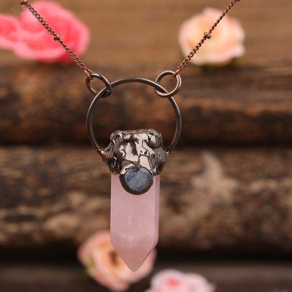 Natural White Quartz Crystal Pendant Lady