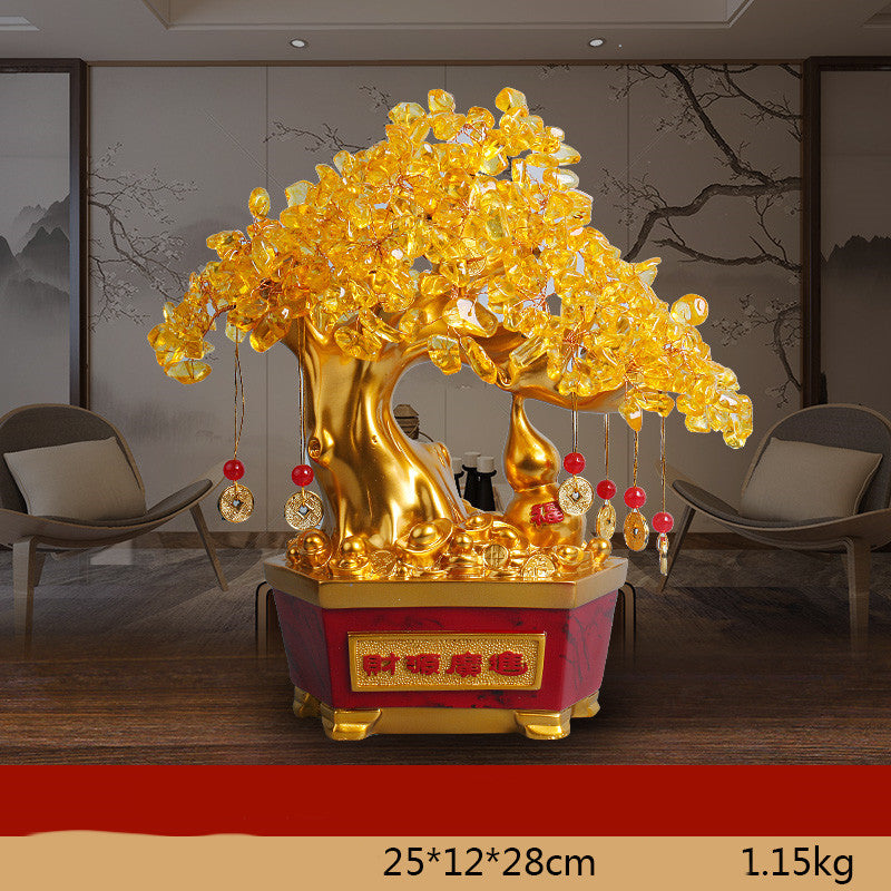 Citrine Fortune Tree Lucky Decorations Home Wine Cabinet  Living Room Shake Money