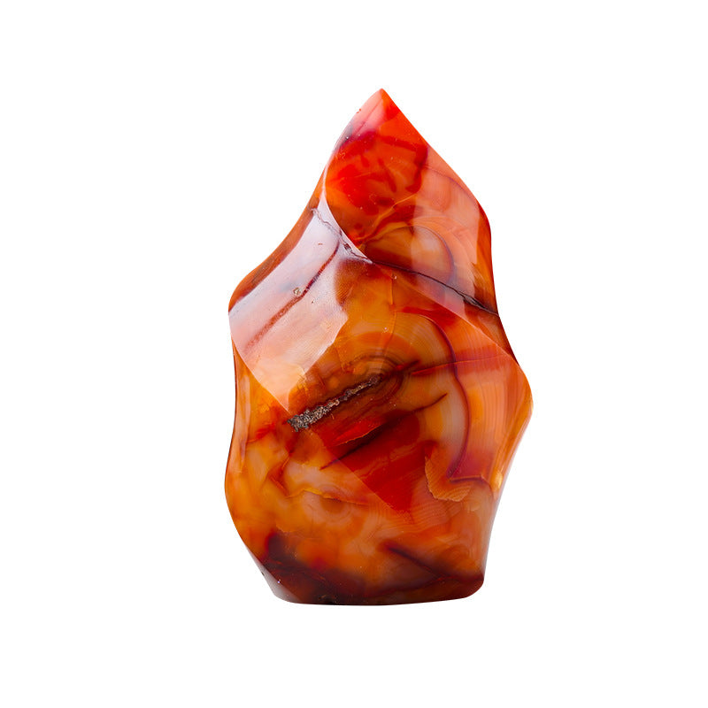 Natural Red Agate Crystal Stone Polished Office Home Decoration