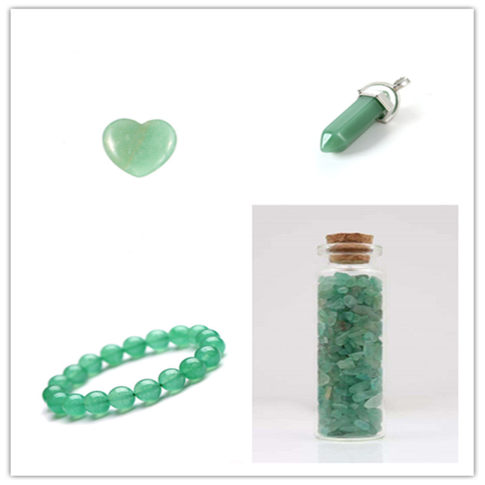 Natural Aventurine Jade Bracelet Crystal Double Pointed Pendant Ornament