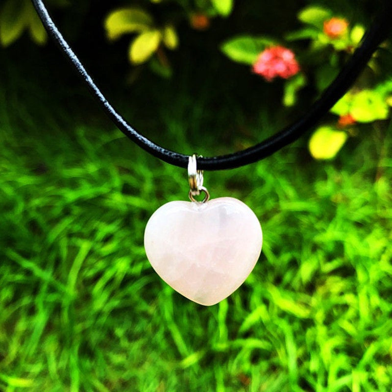 New Heart Crystal Natural Stone Necklace