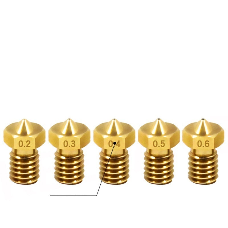 3D Printer E3D Nozzle Smooth Brass Nozzle M6 Threaded Brass Parts