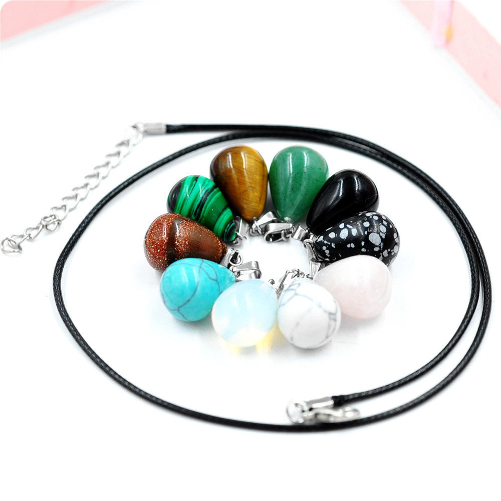 Fashion Stone Crystal Agate Pendant Necklace