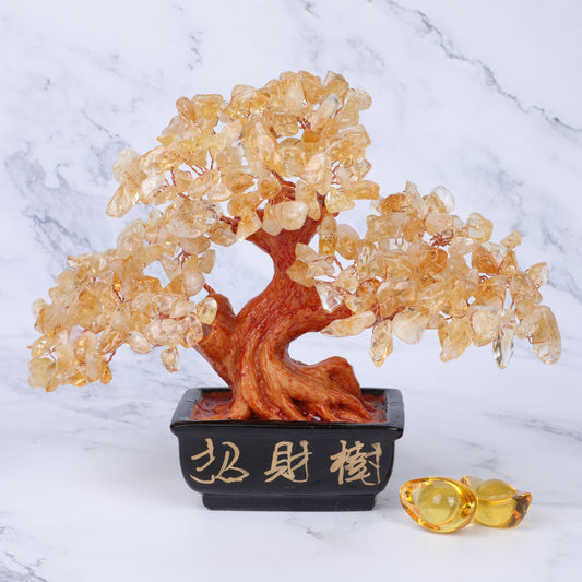 New Natural Citrine Fortune Tree Home Furnishings