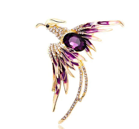 Crystal Phoenix Brooches