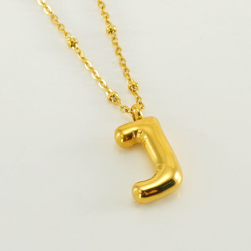 Women's Fashion Bubble Letter Pendant Letter Necklace