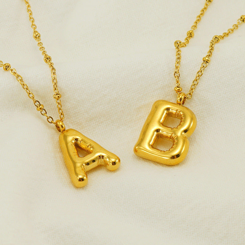 Women's Fashion Bubble Letter Pendant Letter Necklace