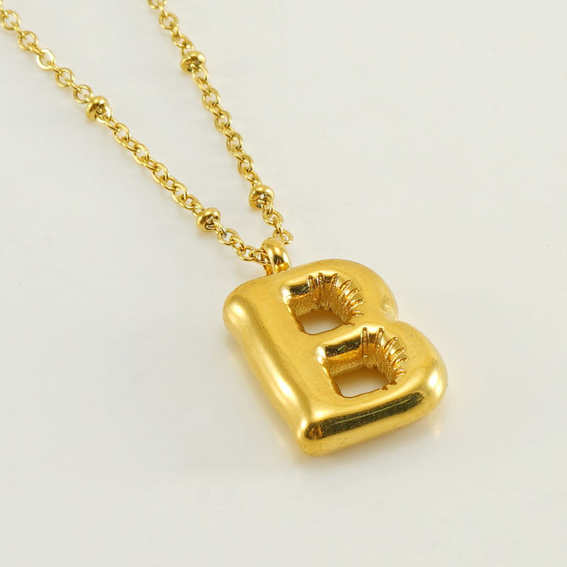 Women's Fashion Bubble Letter Pendant Letter Necklace