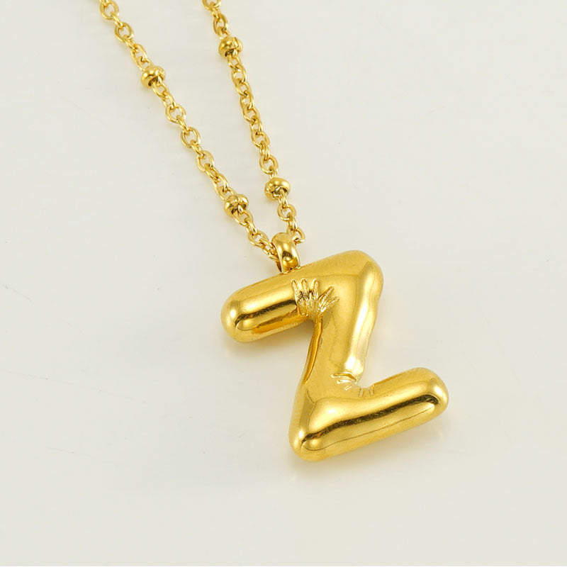 Women's Fashion Bubble Letter Pendant Letter Necklace