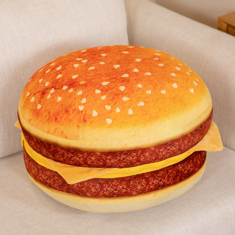 Simulation Cheese Beef Double Burger Cushion Seat Cushion