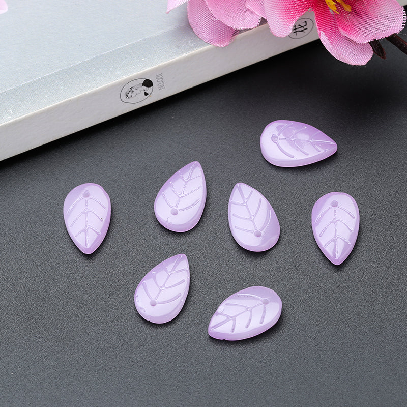 Ancient Wind Step Hairpin Diy Glazed Hairpin Headdress Crystal Glass Imitation Jade Leaves