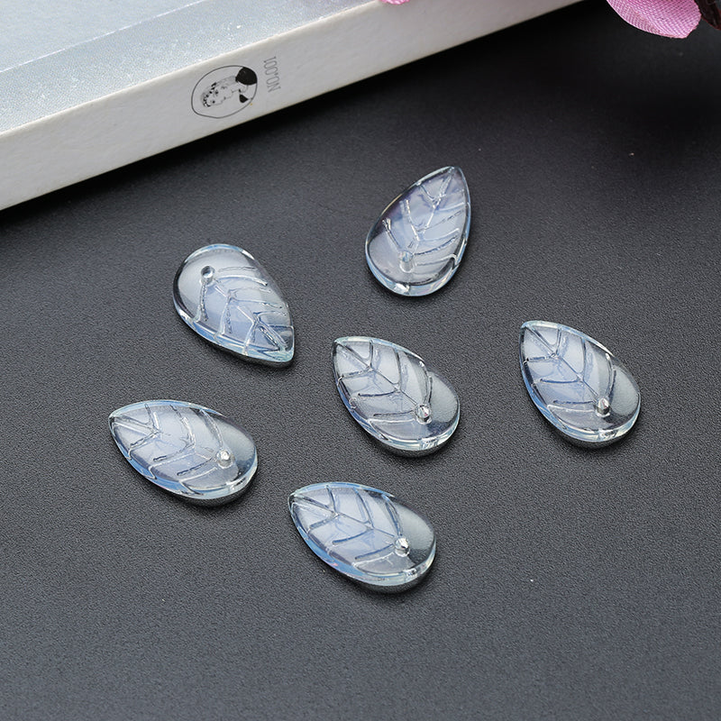 Ancient Wind Step Hairpin Diy Glazed Hairpin Headdress Crystal Glass Imitation Jade Leaves