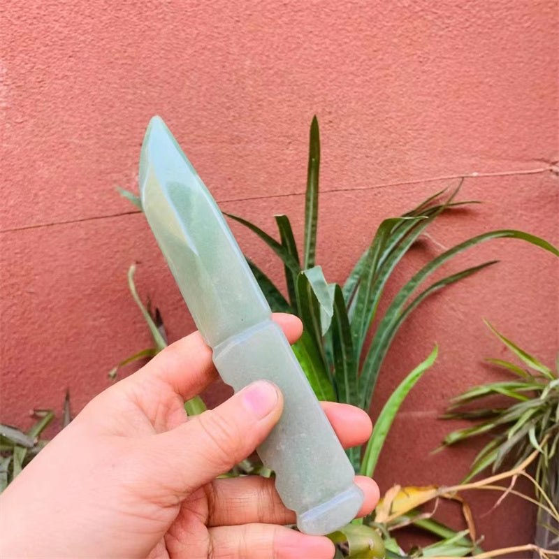 Natural Green Aventurine Dagger Carved Crystal Ornaments