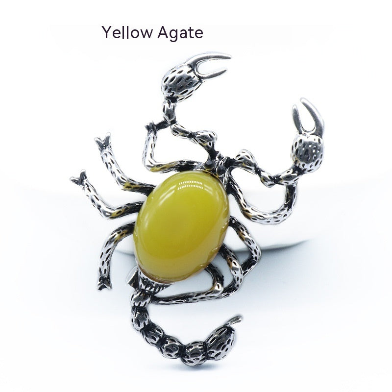 Crystal Agate Shell Scorpion Pendant