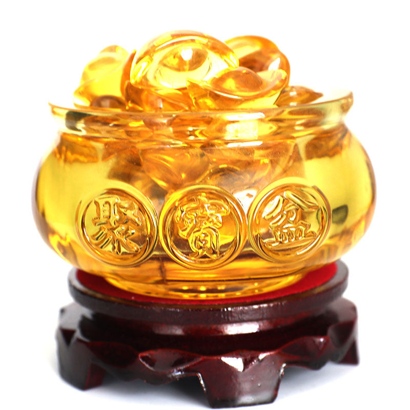 Citrine Cornucopia Crystal Ingot Gold Bar Decoration Desktop Decoration