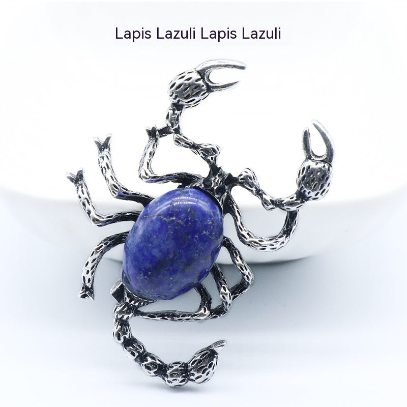 Crystal Agate Shell Scorpion Pendant