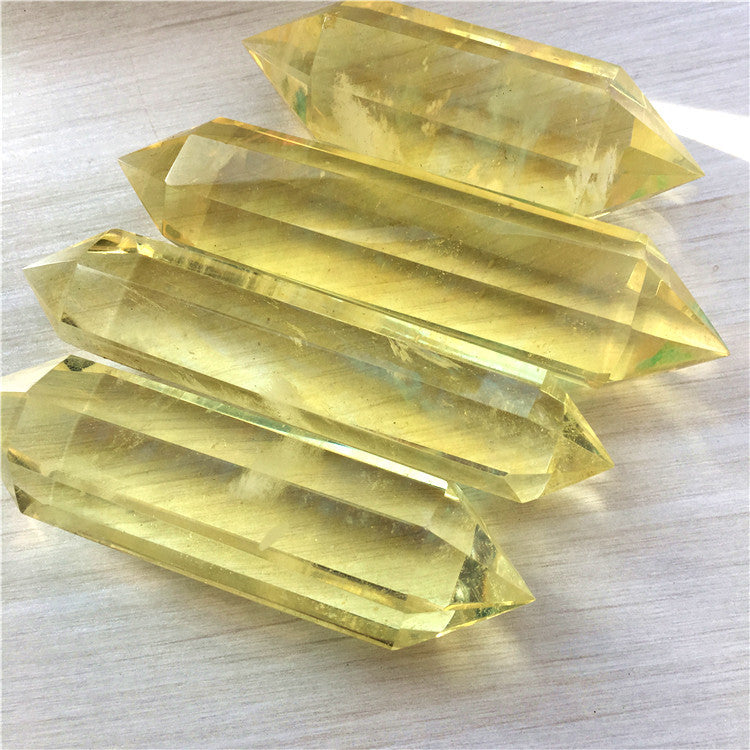 Smelted Citrine Hexagonal Double-pointed