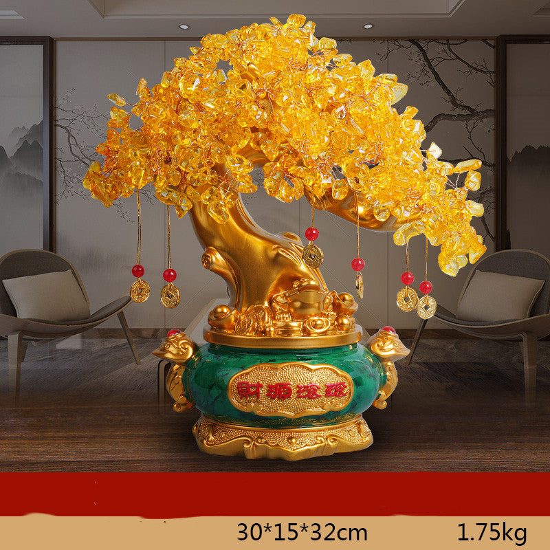 Citrine Fortune Tree Lucky Decorations Home Wine Cabinet  Living Room Shake Money