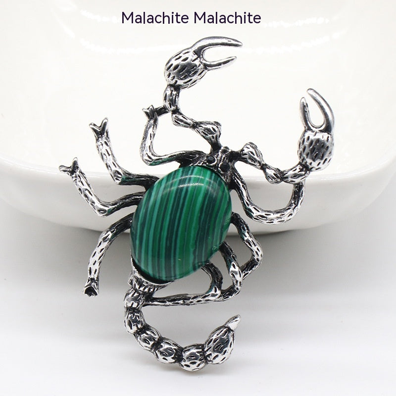 Crystal Agate Shell Scorpion Pendant