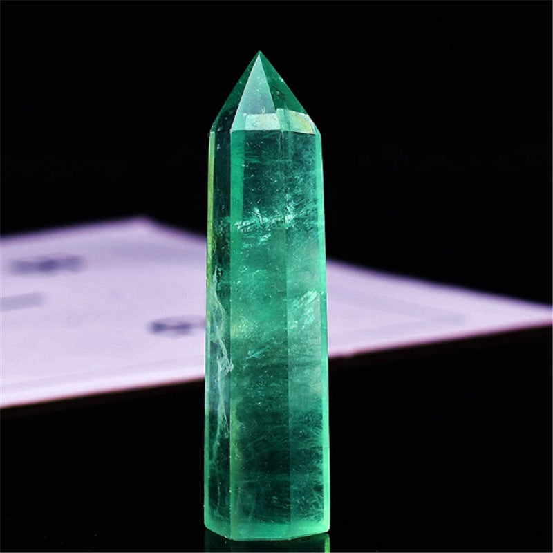 Natural Green Fluorite Hexagonal Single-pointed Column