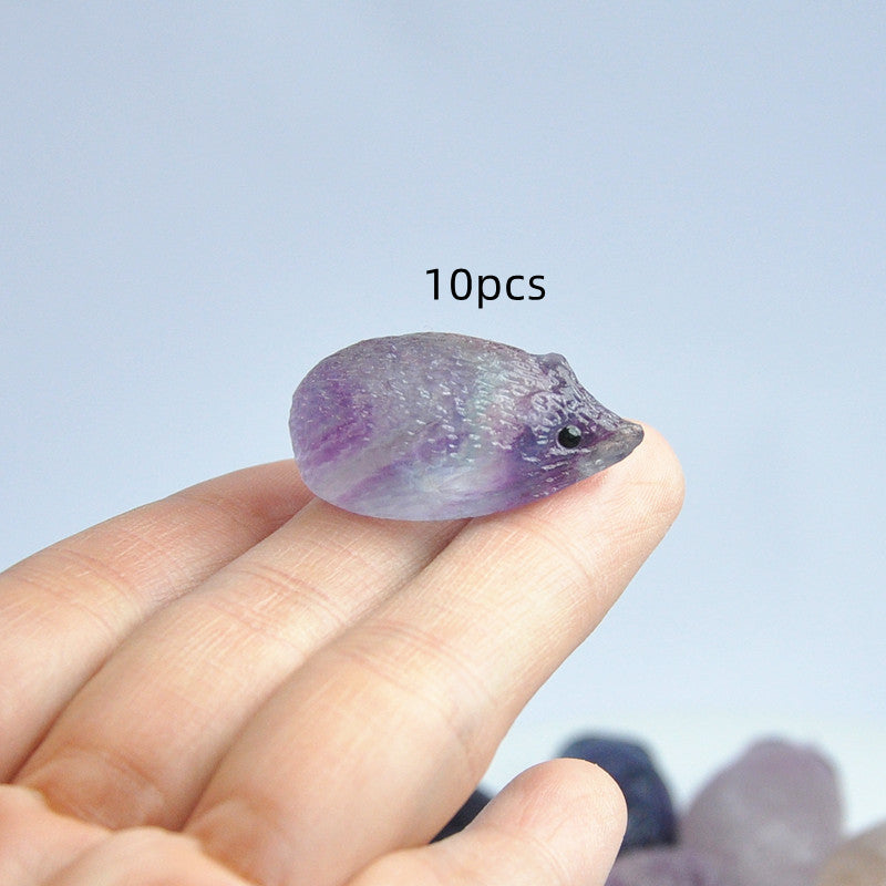 Natural Colorful Fluorite Raw Stone Hand-carved Crafts