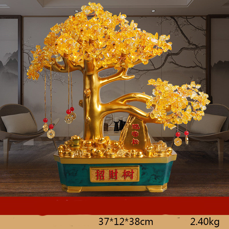 Citrine Fortune Tree Lucky Decorations Home Wine Cabinet  Living Room Shake Money