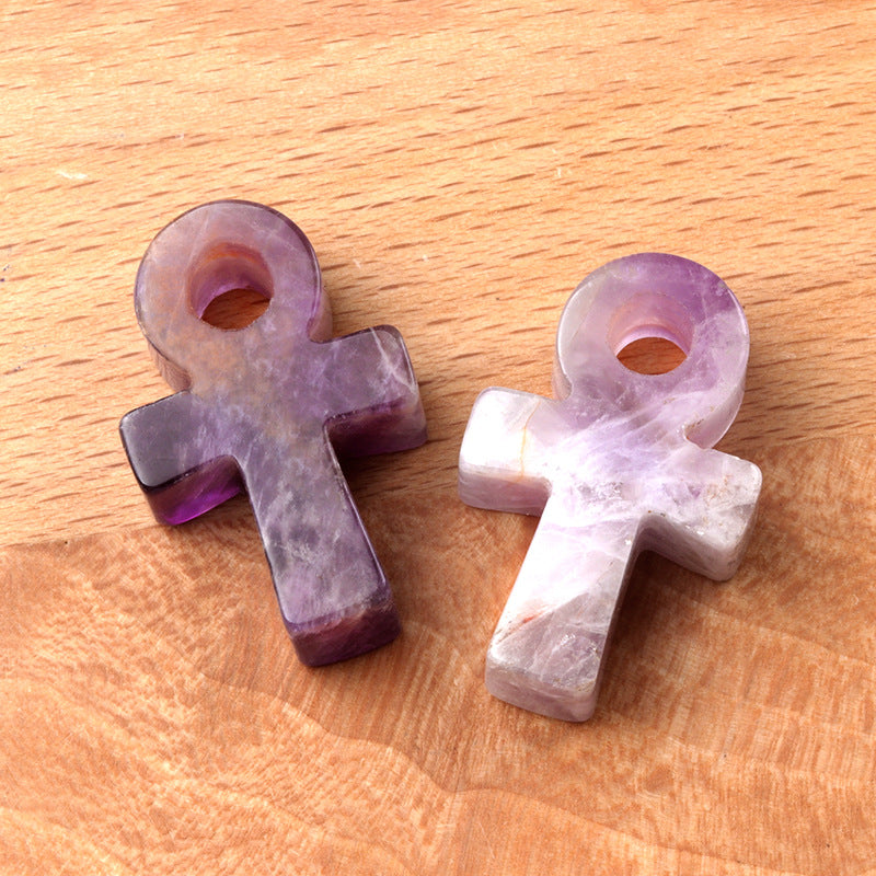 Fashion Crystal Agate Cross Pendant