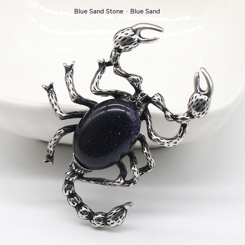 Crystal Agate Shell Scorpion Pendant