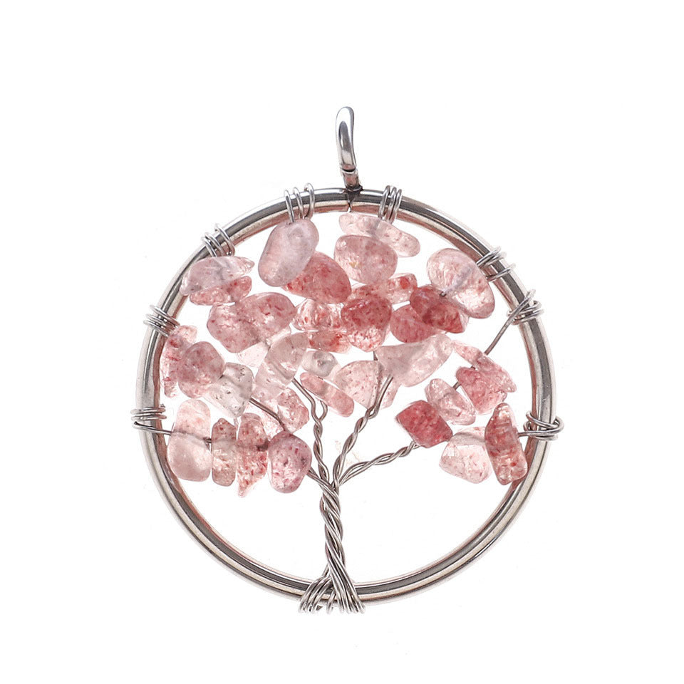 Natural Stone Crystal Life Tree Pendant