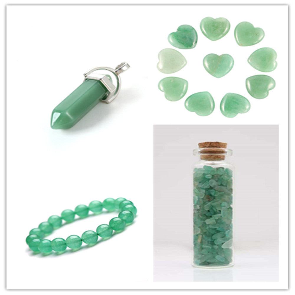 Natural Aventurine Jade Bracelet Crystal Double Pointed Pendant Ornament