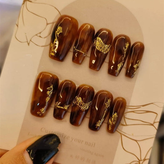 Amber Hot Stamping Nail Art