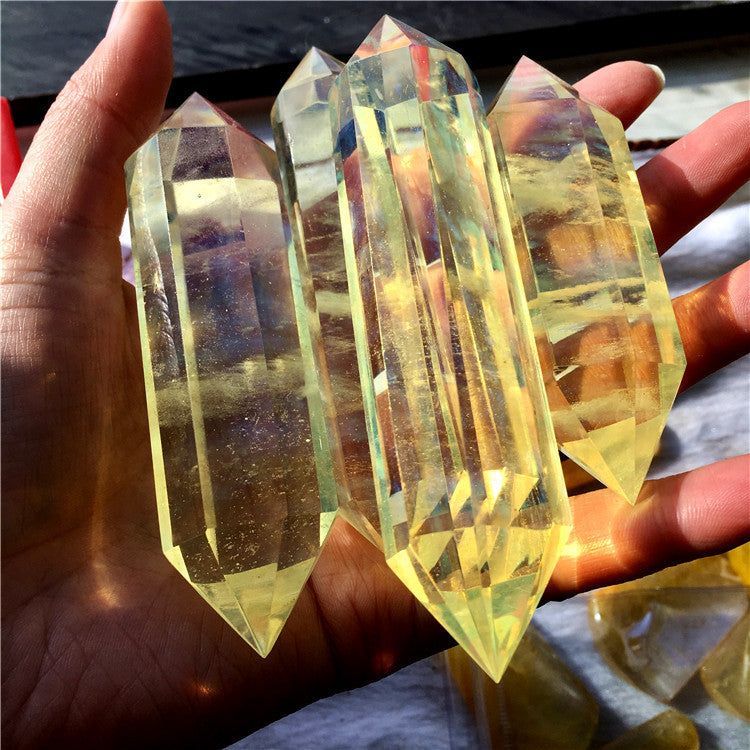 Smelted Citrine Hexagonal Double-pointed