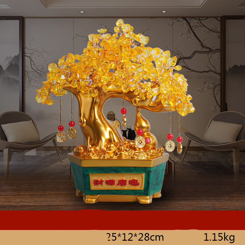 Citrine Fortune Tree Lucky Decorations Home Wine Cabinet  Living Room Shake Money