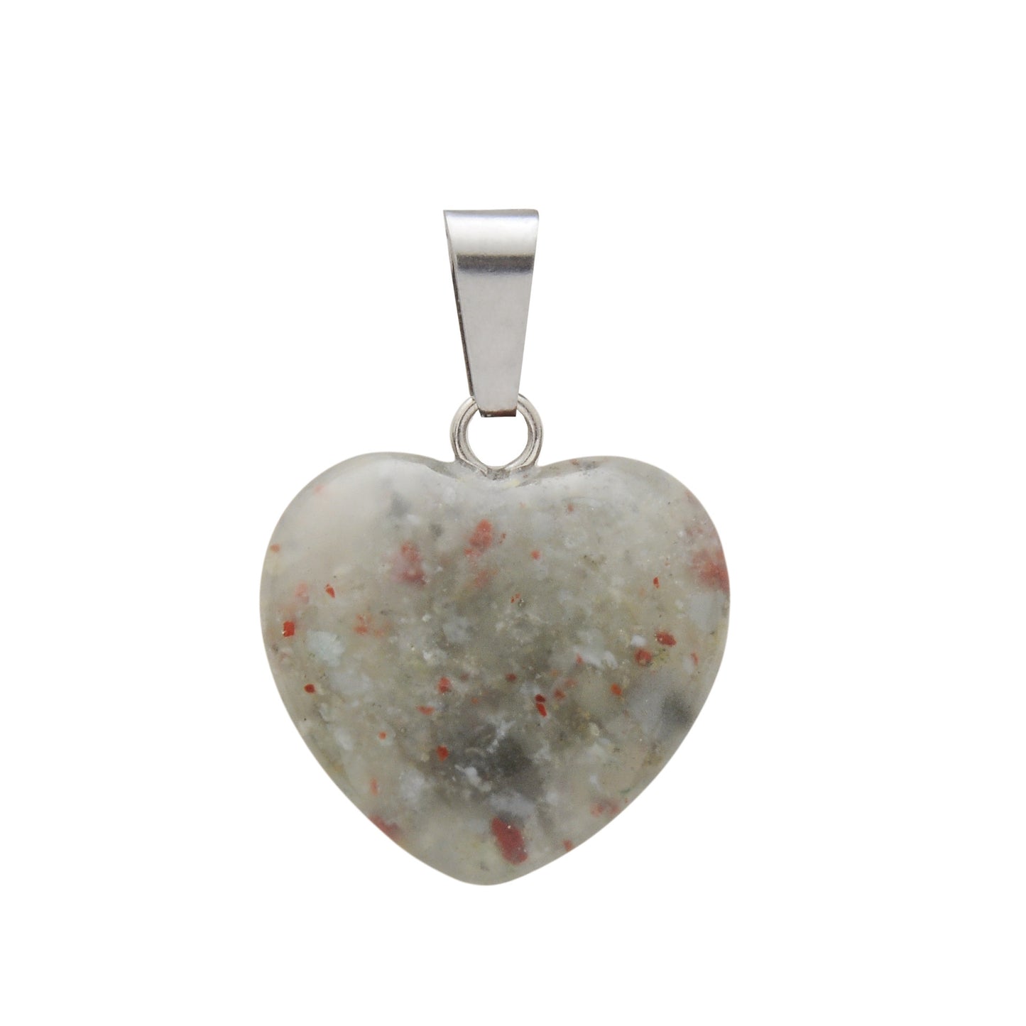 Hand-carved Love Heart Shaped Rough Stone Peach Heart Crystal Necklace