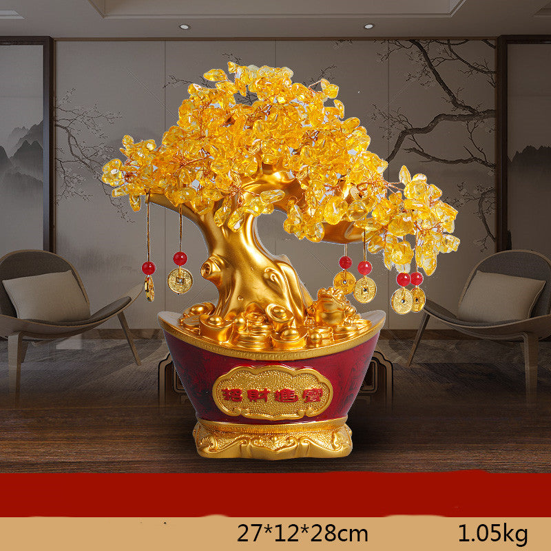 Citrine Fortune Tree Lucky Decorations Home Wine Cabinet  Living Room Shake Money