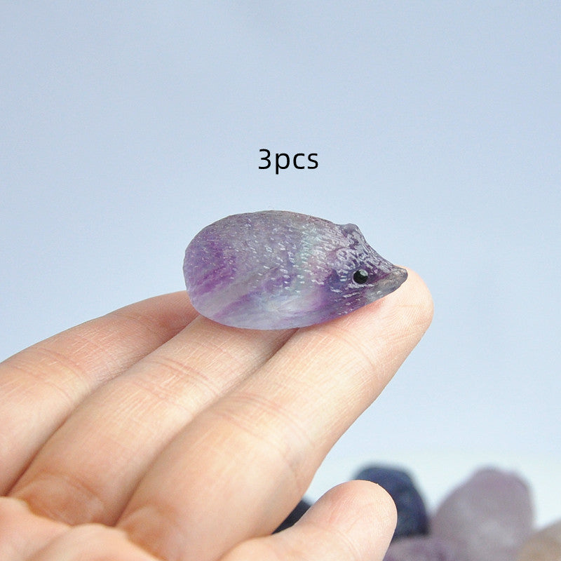 Natural Colorful Fluorite Raw Stone Hand-carved Crafts