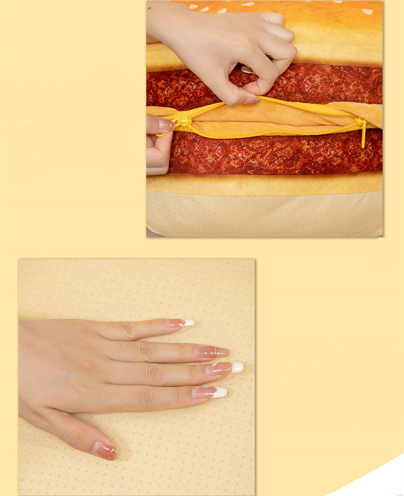 Simulation Cheese Beef Double Burger Cushion Seat Cushion