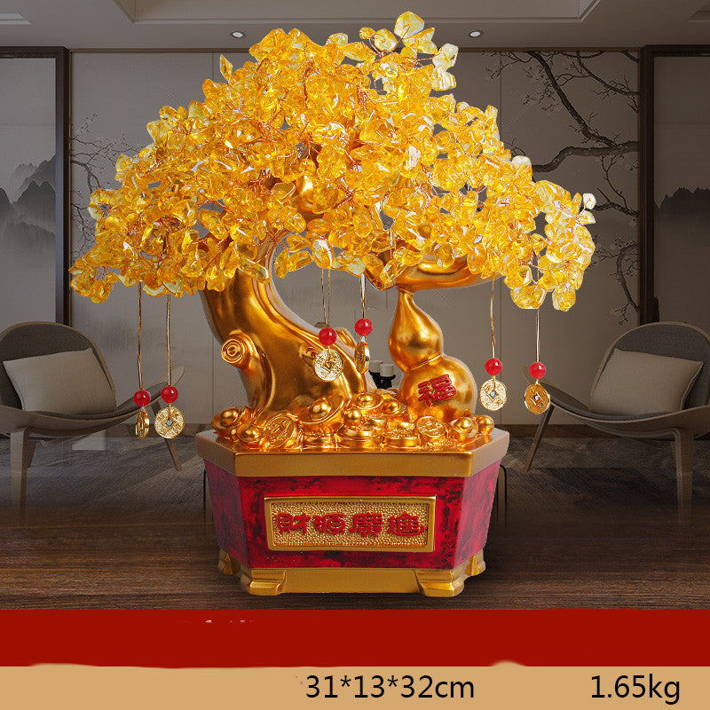 Citrine Fortune Tree Lucky Decorations Home Wine Cabinet  Living Room Shake Money