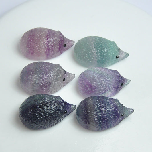 Natural Colorful Fluorite Raw Stone Hand-carved Crafts