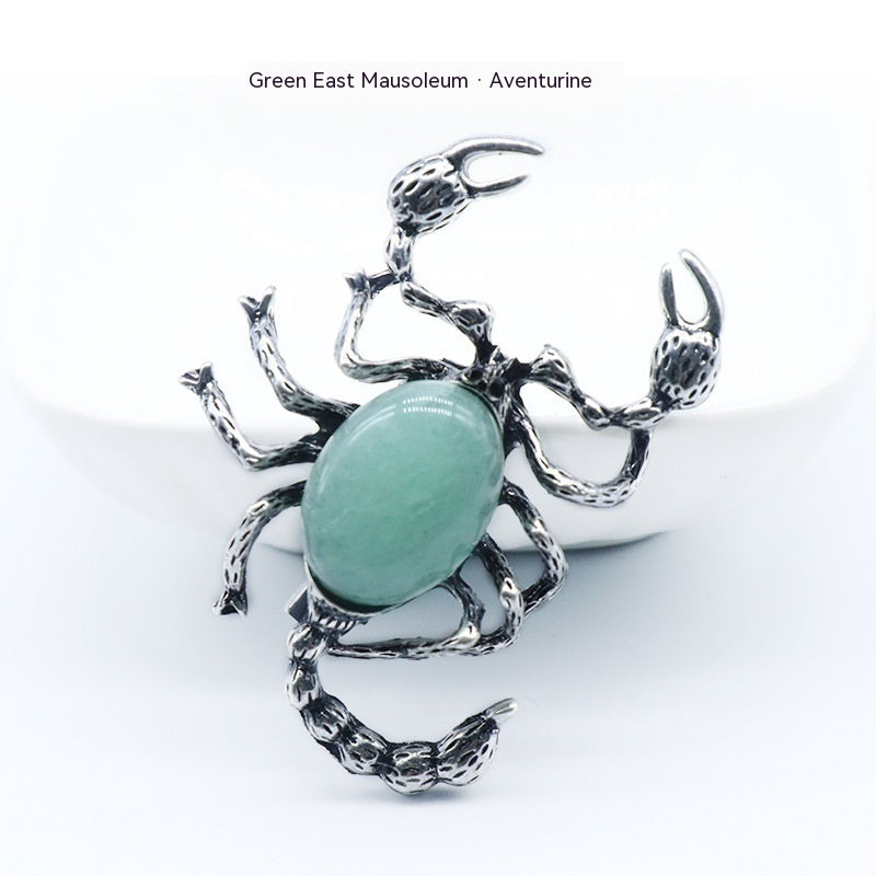 Crystal Agate Shell Scorpion Pendant