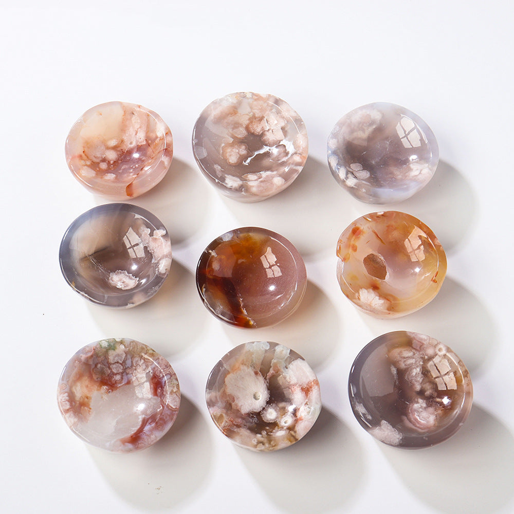 Natural Crystal Cherry Blossom Agate Decoration