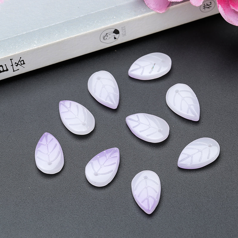 Ancient Wind Step Hairpin Diy Glazed Hairpin Headdress Crystal Glass Imitation Jade Leaves