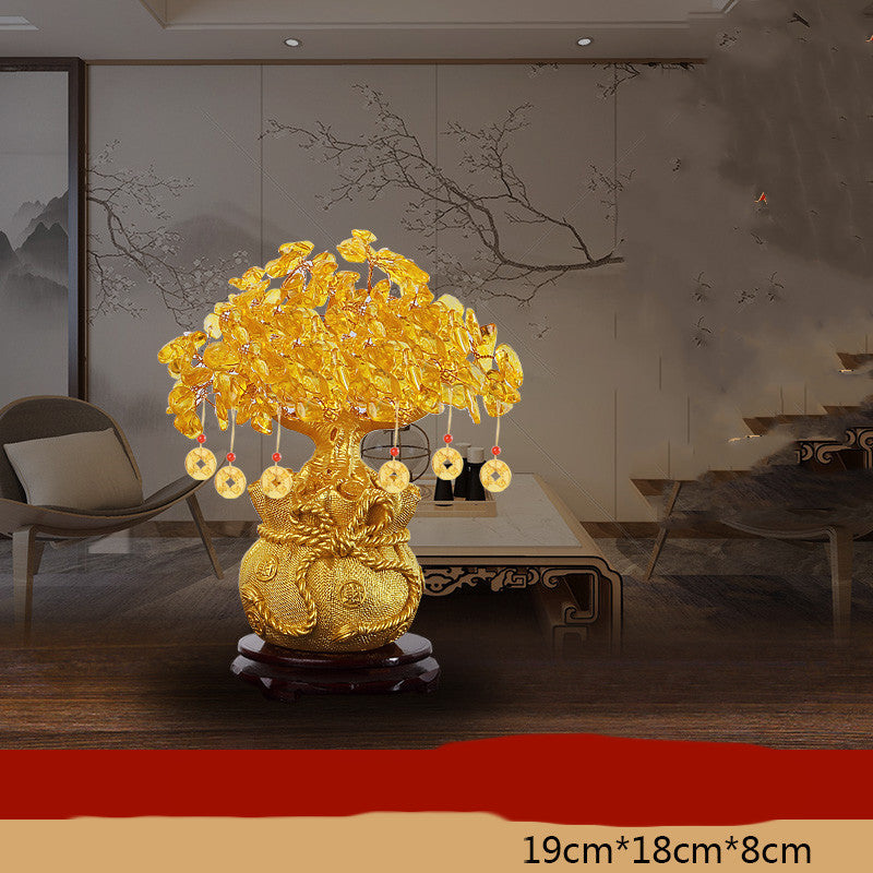 Citrine Fortune Tree Lucky Decorations Home Wine Cabinet  Living Room Shake Money