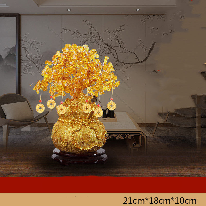 Citrine Fortune Tree Lucky Decorations Home Wine Cabinet  Living Room Shake Money