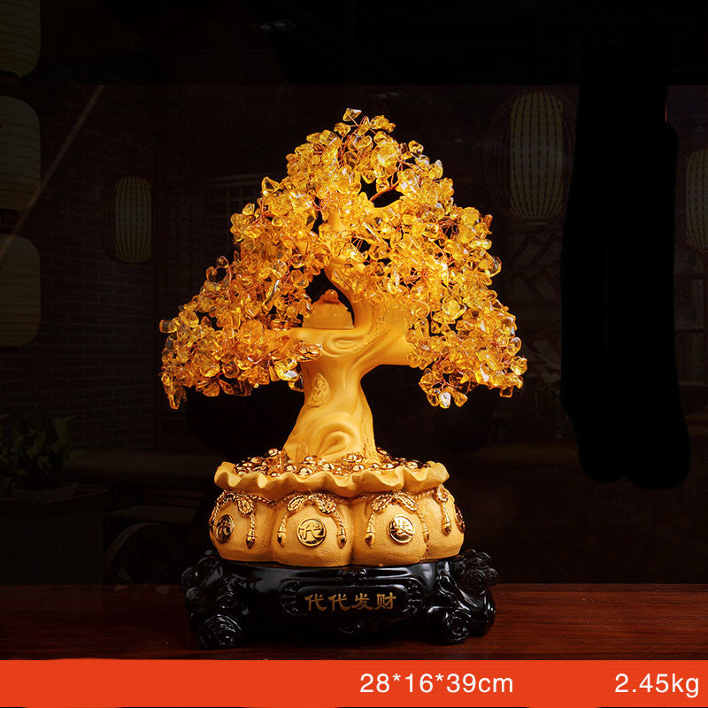 Citrine Fortune Tree Lucky Decorations Home Wine Cabinet  Living Room Shake Money