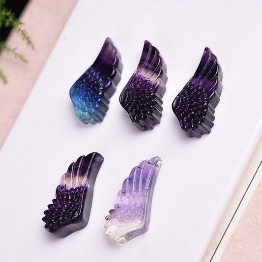 Natural Fluorite Wing Shaped Pendant Jewelry